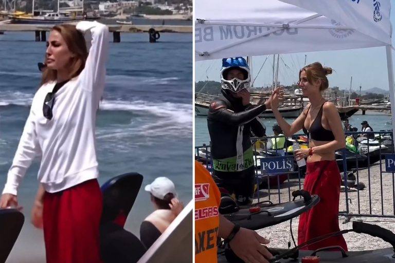 Çağla Şıkel Bodrum Jetsurf Şampiyonası’nda oğlu için heyecan yaşadı